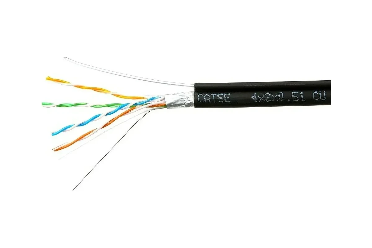 Сетевой интернет кабель витая пара SUPRLAN медный экранированный FTP Cat.5e 4x2xAWG24
