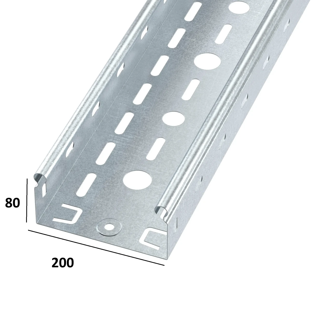 Лоток перфорированный 80x200x3000