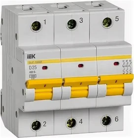 Автоматический выключатель ВА47-100 3Р 25А 10кА С KARAT IEK